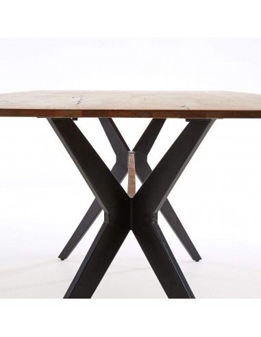 Mesa rectangular Amethyst 160x90 cm madera envejecido patas acero .