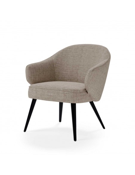 Poltrona MACAO tecido Tango e pernas metálicas com acabamento preto