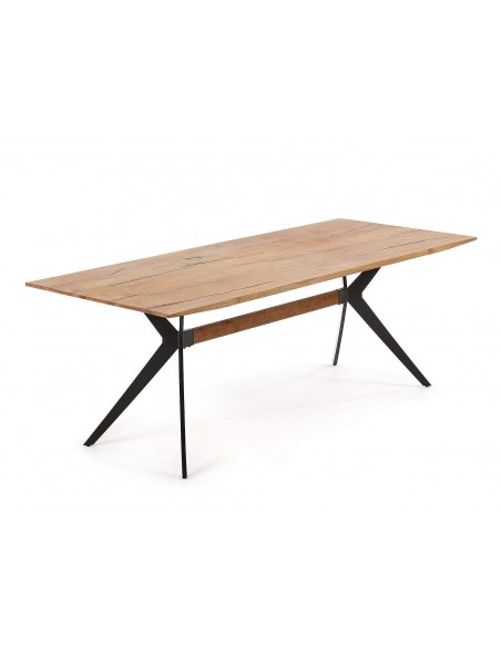 Mesa industrial Amethyst 160x90, madera envejecido, acero