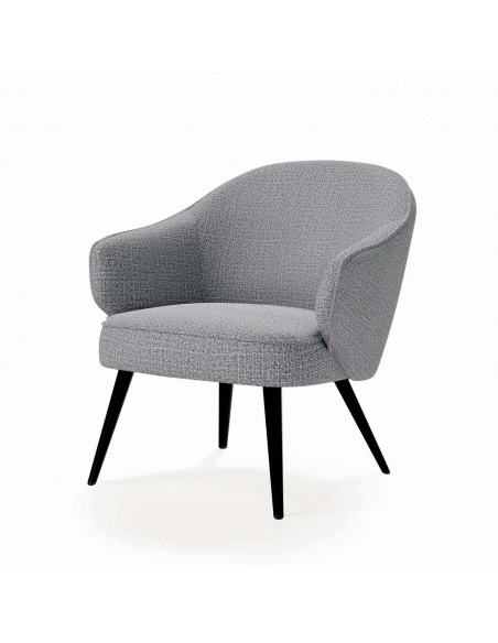 Poltrona MACAO tecido Tango e pernas metálicas com acabamento preto