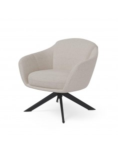 Poltrona giratória MARCEL tecido Tango e metal preto 2