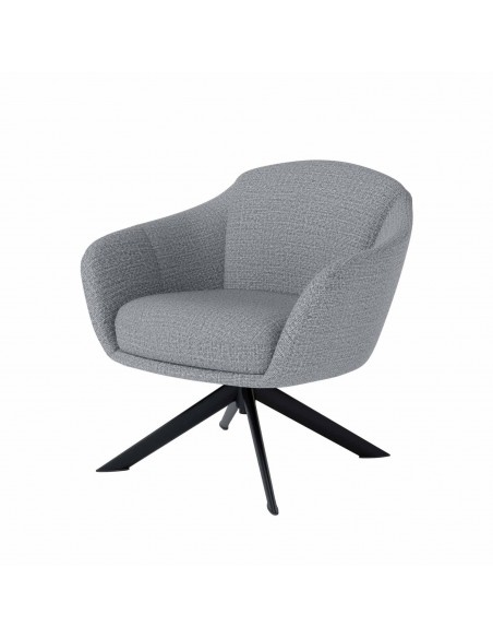 Poltrona giratória MARCEL tecido Tango e metal preto