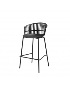 Taburete bajo de polipropileno AXEL 66, patas de metal