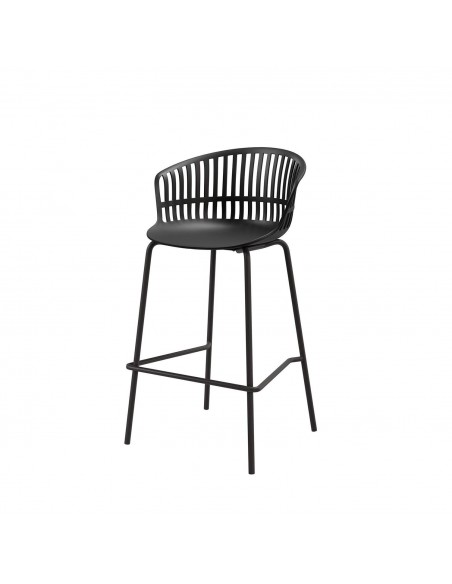 Taburete bajo de polipropileno AXEL 66, patas de metal