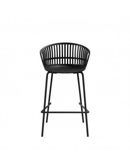 Banqueta baixa em polipropileno AXEL 66, pernas em metal