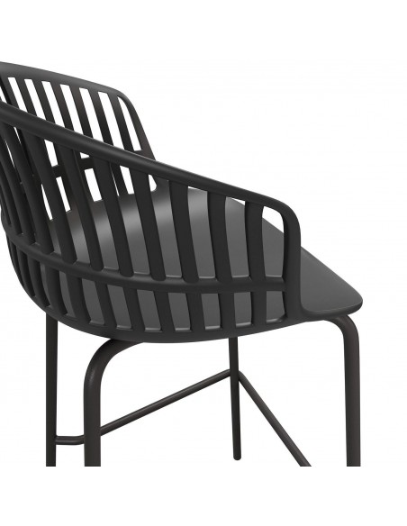 Banqueta baixa em polipropileno AXEL 66, pernas em metal