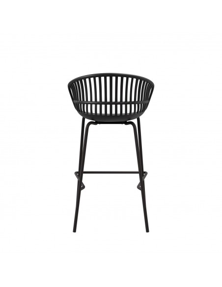 Taburete bajo de polipropileno AXEL 66, patas de metal