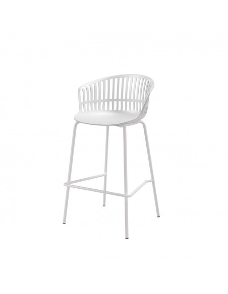 Banqueta baixa em polipropileno AXEL 66, pernas em metal