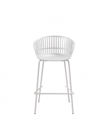 Banqueta baixa em polipropileno AXEL 66, pernas em metal