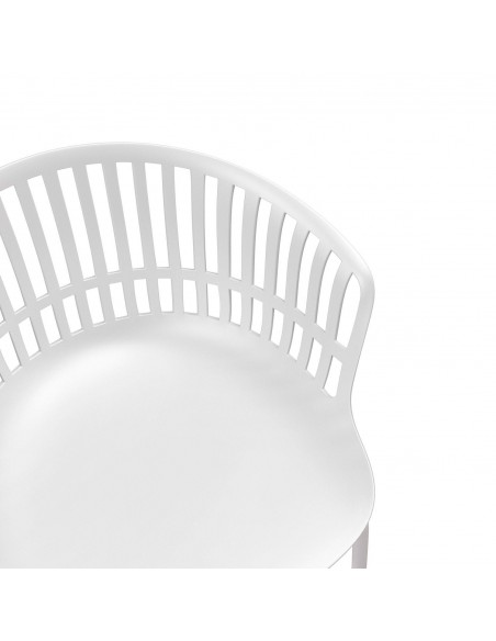 Taburete bajo de polipropileno AXEL 66, patas de metal