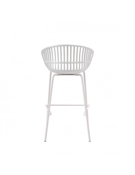 Taburete bajo de polipropileno AXEL 66, patas de metal