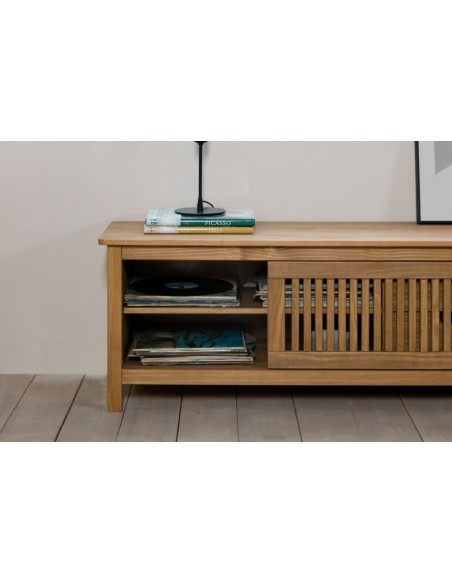 Mueble de TV colonial BRUNA 158 x 49, madera pino encerado