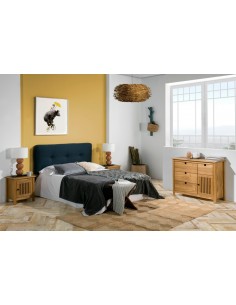 Cómoda colonial BRUNA 100 x 80, madera de pino encerado 2