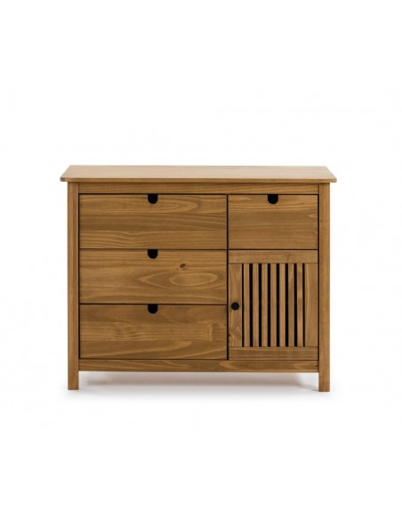 Cômoda colonial BRUNA 100 x 80, madeira de pinho encerada