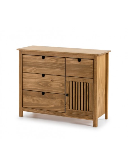 Cômoda colonial BRUNA 100 x 80, madeira de pinho encerada