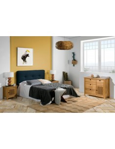 Mesita de noche colonial BRUNA 46 x 49, madera de pino... 2