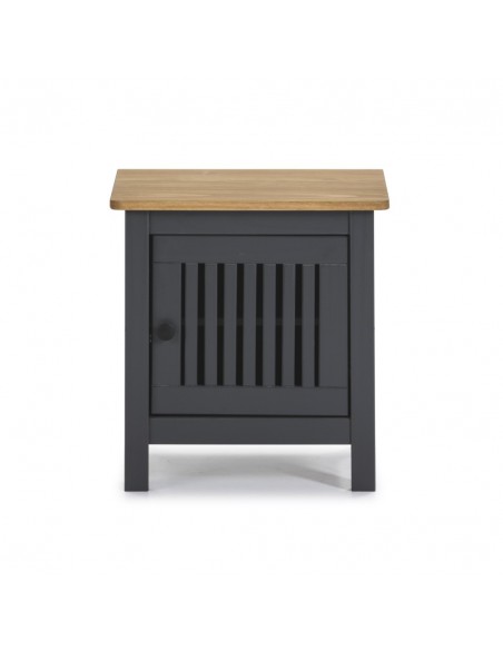 Mesa de cabeceira colonial BRUNA 46 x 49, madeira de pinho encerada e cinza antracite