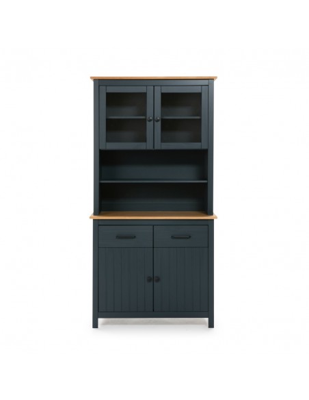 Buffet mediterráneo MIRANDA 90 x 180, madera pino encerado y azul