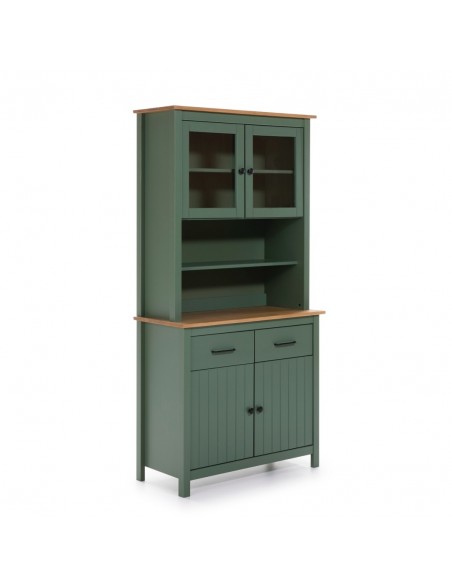 Buffet Mediterrâneo MIRANDA 90 x 180, madeira pinho encerado e verde