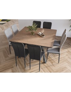 MESA DE JANTAR QUADRADA BENI 136 X 136 cm. NATURAL e... 2