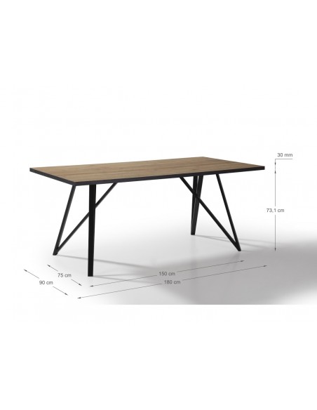 MESA DESIGN MYLA 180X90 melamina carvalho