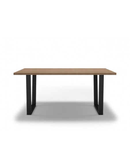 Mesa de jantar FRANCESCA 180 x 100, melamina natural e metal preto