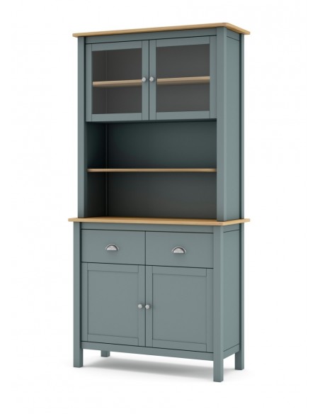 Buffet mediterrâneo MISTI 90 x 180, madeira de pinho encerado e verde