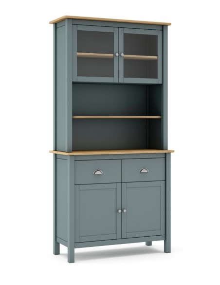 Buffet mediterráneo MISTI 90 x 180, madera pino encerado y verde