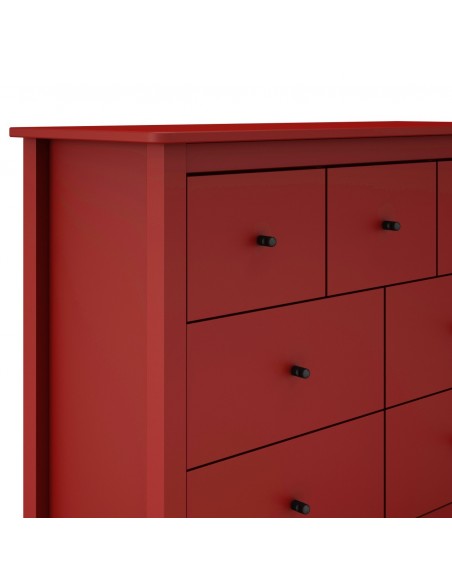Cômoda mediterrânea MISTI 110 x 80cm, 7 gavetas, pinho en burdeos