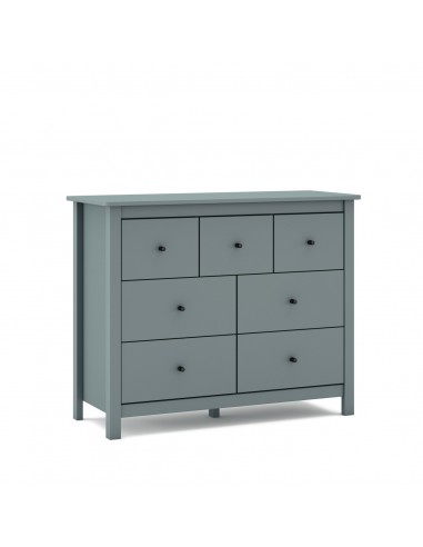 Cómoda mediterránea MISTI 110 x 80, 7 cajones, pino en verde