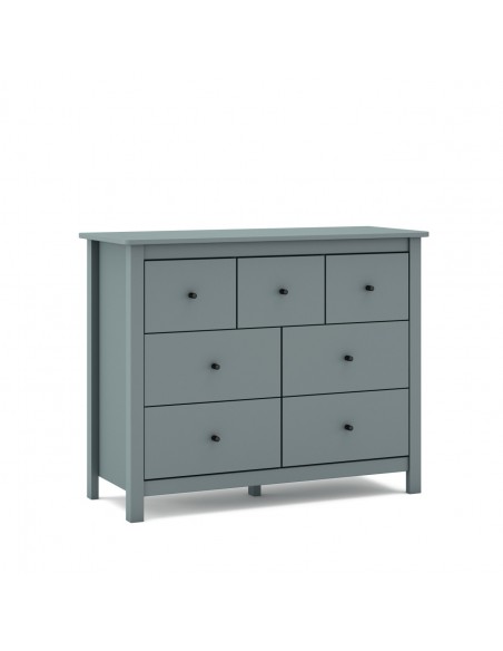 Cômoda mediterrânea MISTI 110 x 80, 7 gavetas, pinho en verde