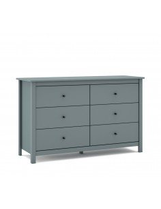 Cômoda mediterrânea MISTI 130 x 80, 6 gavetas, pinho verde