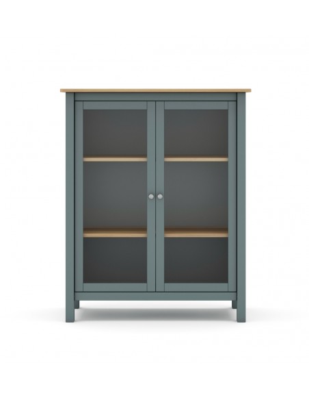 Vitrina MISTI Mediterrâneo 90 x 110, madeira de pinho encerada e verde