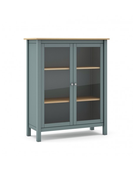 Vitrina MISTI Mediterrâneo 90 x 110, madeira de pinho encerada e verde