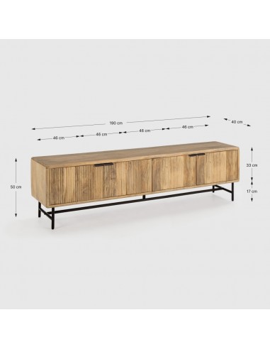 MUEBLE TV étnico MUNDRA 190 x 40, MADERA MANGO...
