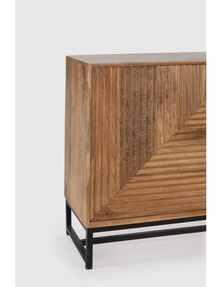 Aparador étnico Nereida 170 x 40 x 79, madera mango y metal negro