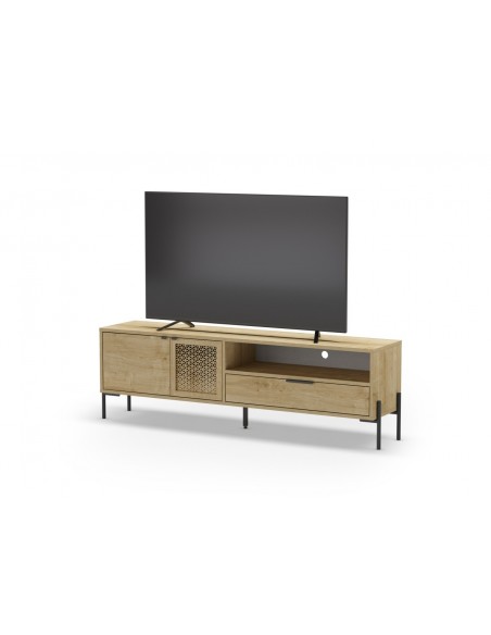 Móvel TV estilo rústico INCA 164 x 35 x 50, 2 portas e 1 gaveta, cor carvalho