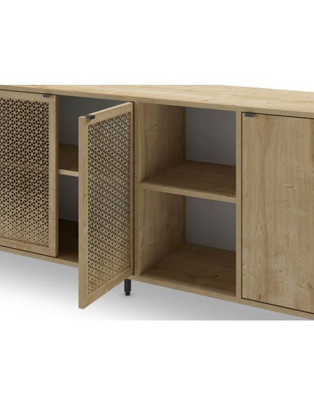 Aparador estilo rústico INCA 203 x 40 x 80, 4 portas em cor carvalho