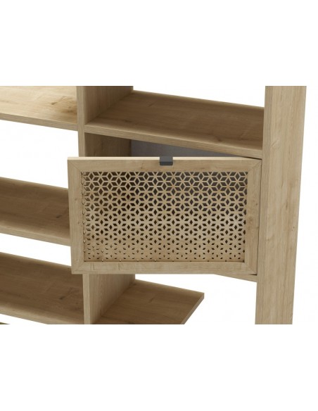 Libreria estilo rústico INCA 99 x 160, 3 puertas color roble