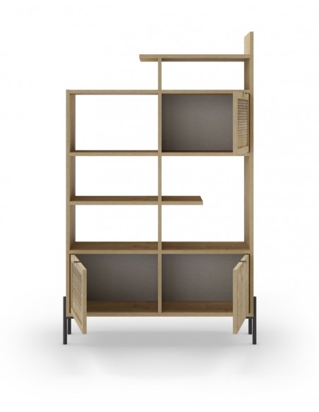 Libreria estilo rústico INCA 99 x 160, 3 puertas color roble