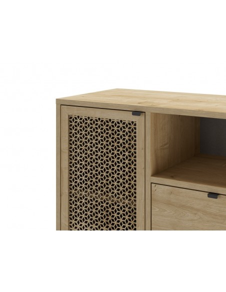 Comoda estilo rústico INCA 84 x 40, 1 puerta y 2 cajones color roble