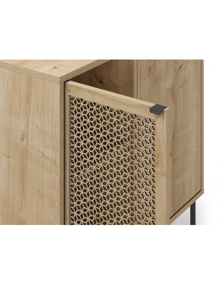 Mueble auxiliar estilo rústico INCA 83 x 40, 2 puertas color roble