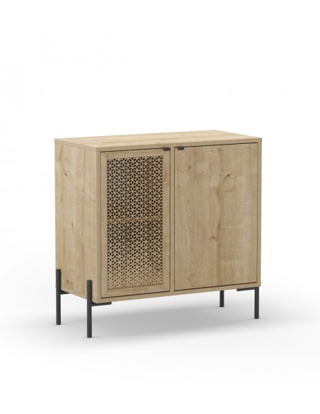 Mueble auxiliar estilo rústico INCA 83 x 40, 2 puertas color roble