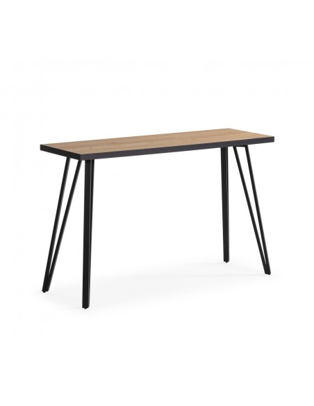 CONSOLA SINDI 120 X 40, melamina NATURAL com BORDA preta