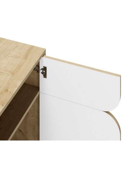 Aparador moderno 95 x 79 NOLA 2 puertas, color roble y blanco