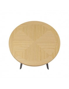 Mesa redonda AMANDA 120 cm, chapa de roble y patas de... 2