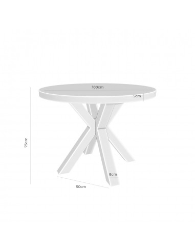 Mesa redonda ARGO 100, chapa de roble y metal...