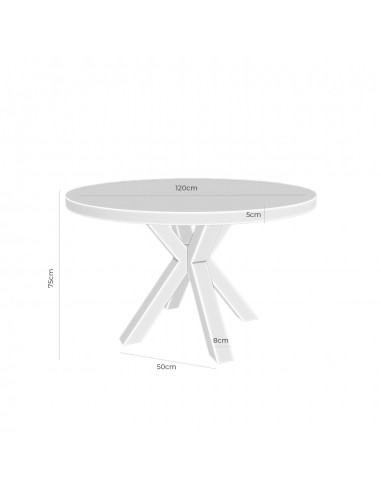 Mesa redonda BEVERLY 120, chapa de roble y...