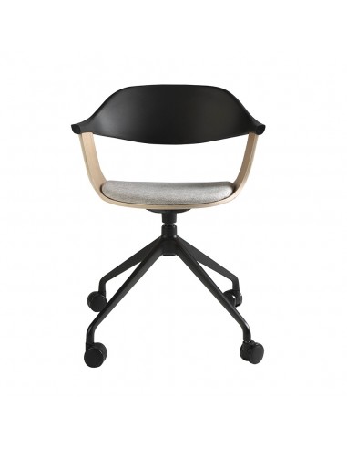 SILLA OFICINA GIRATORIA chapa roble con TELA...