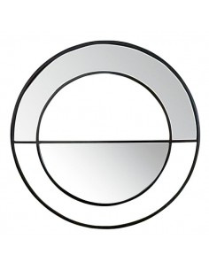 Espejo redondo moderno ASTRACAN 80, aluminio en negro